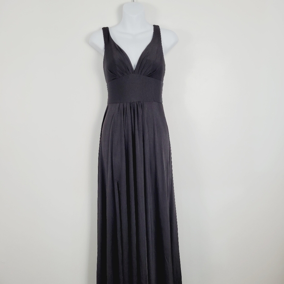 Mia Bella The‎ Label Black Cinderella Divine 7469 Thigh Slit Maxi Dress - Picture 4 of 9